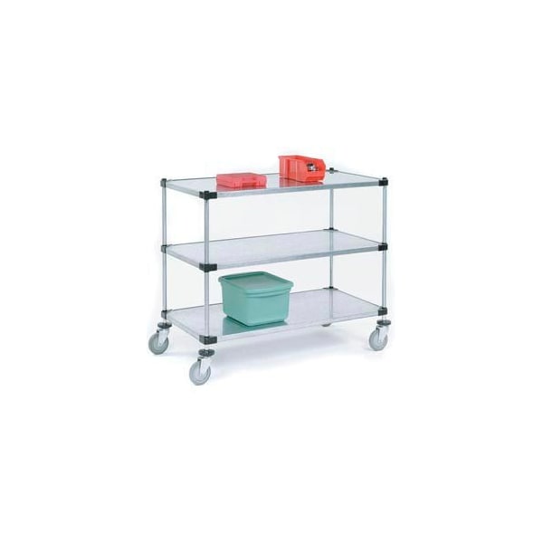 Nexel 2 Shelf Cart, Galvanized, 48inW x 18inD x 39inH, Polyurethane Casters 188880 - main